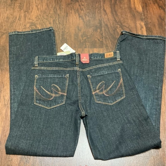 EXPRESS JEANS curvy fit boot cut short size 6 dark Wash denim nwt Y2K fashion - Picture 10 of 10